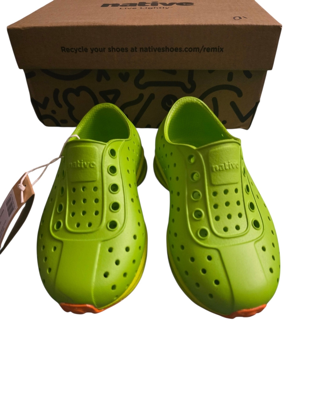 Native Kids Jefferson Slip-On Shoes in Lime Green C7